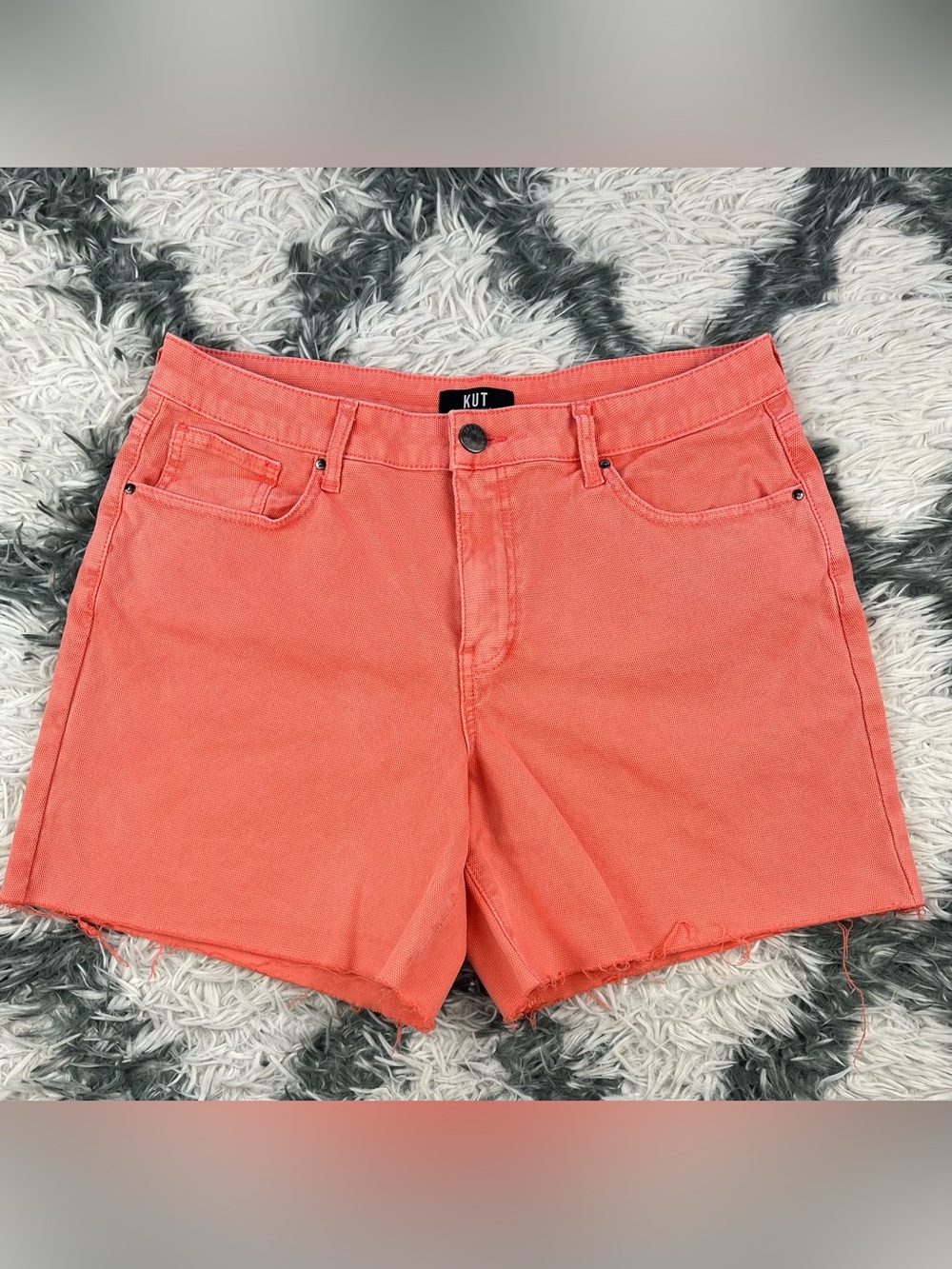KUT Women’s Orange High Rise Bermuda HAILEY Size 8